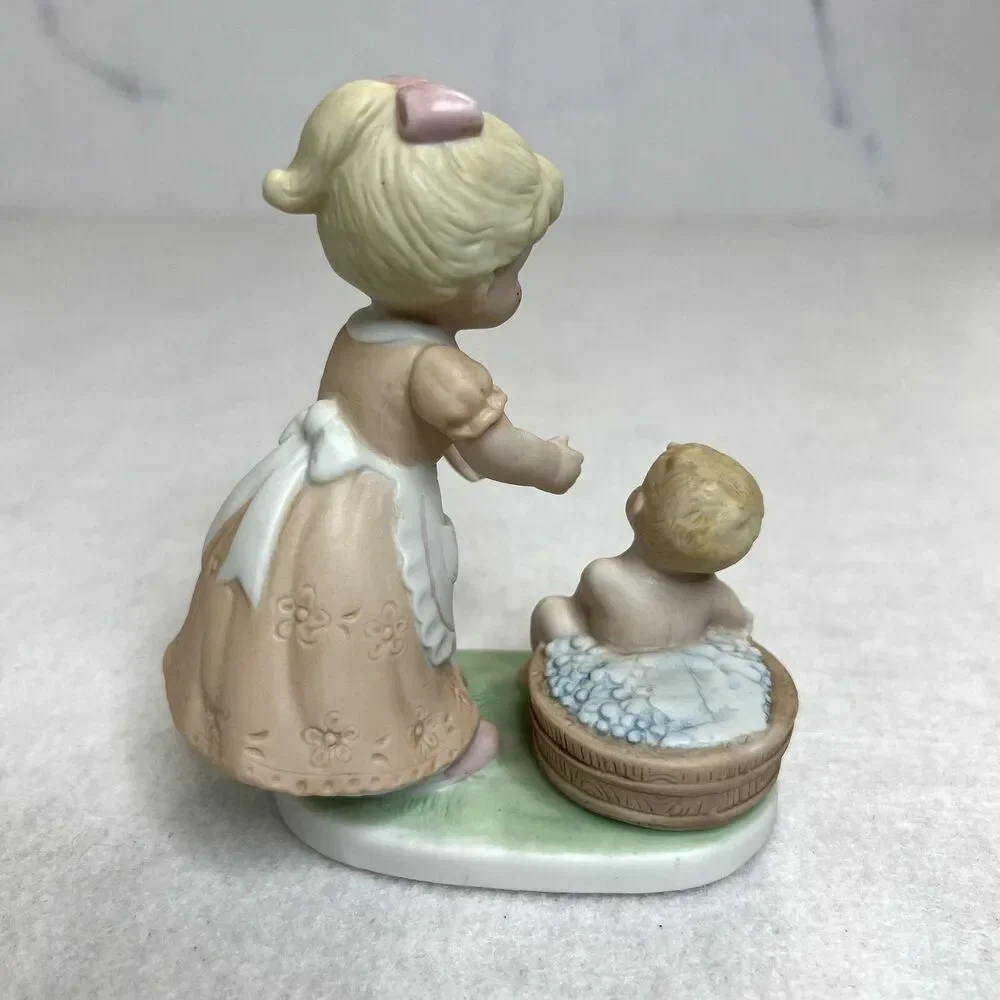 Vintage Homco Mother Washing Child Figurine